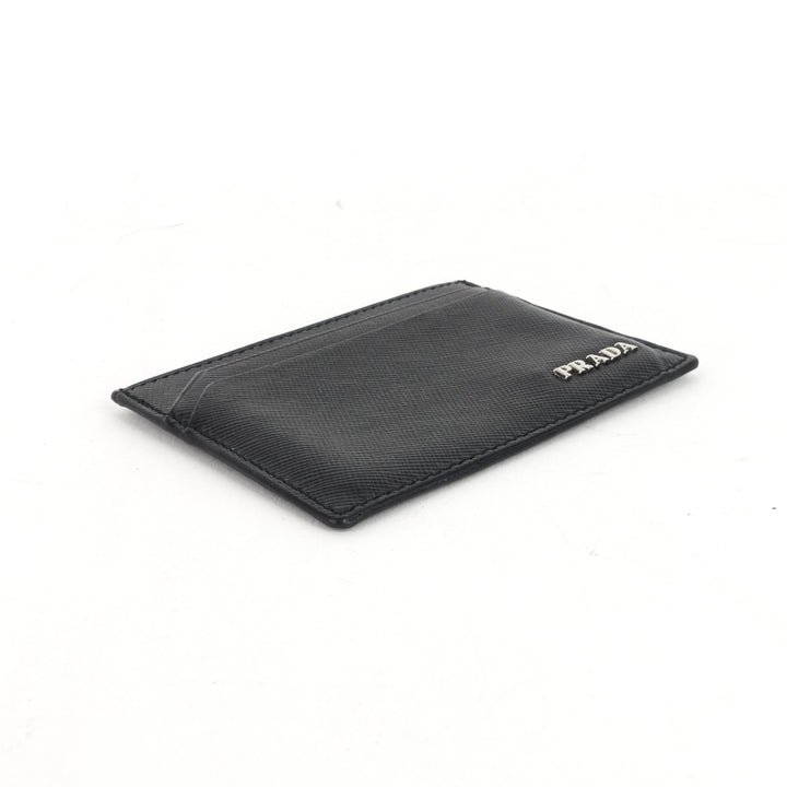 logo saffiano leather card holder