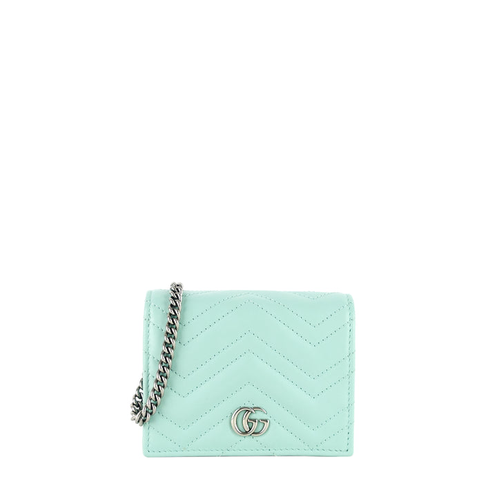 gg marmont mini card case on chain leather bag