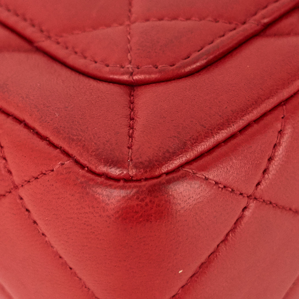 classic square lambskin leather flap bag
