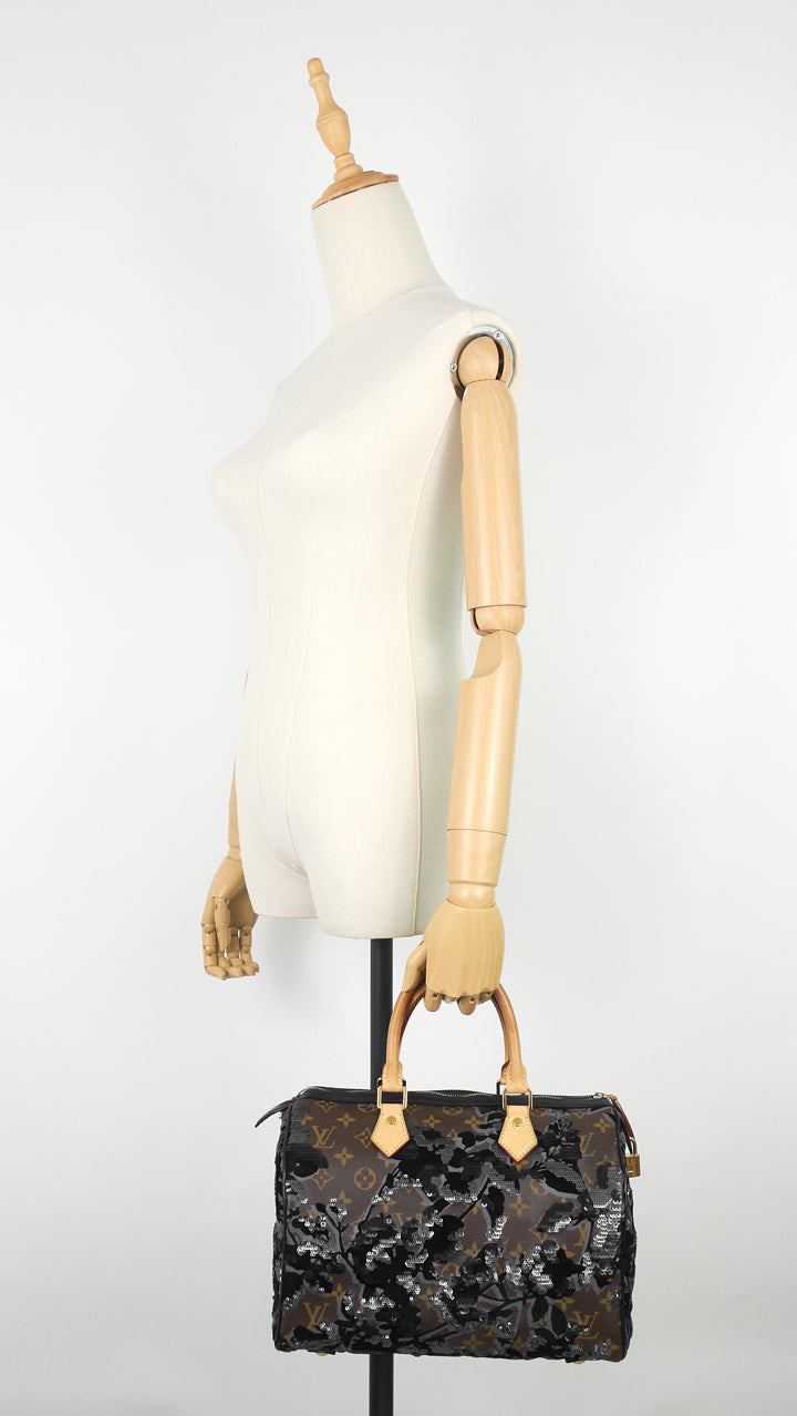 speedy 30 fleur de jais monogram canvas sequin bag