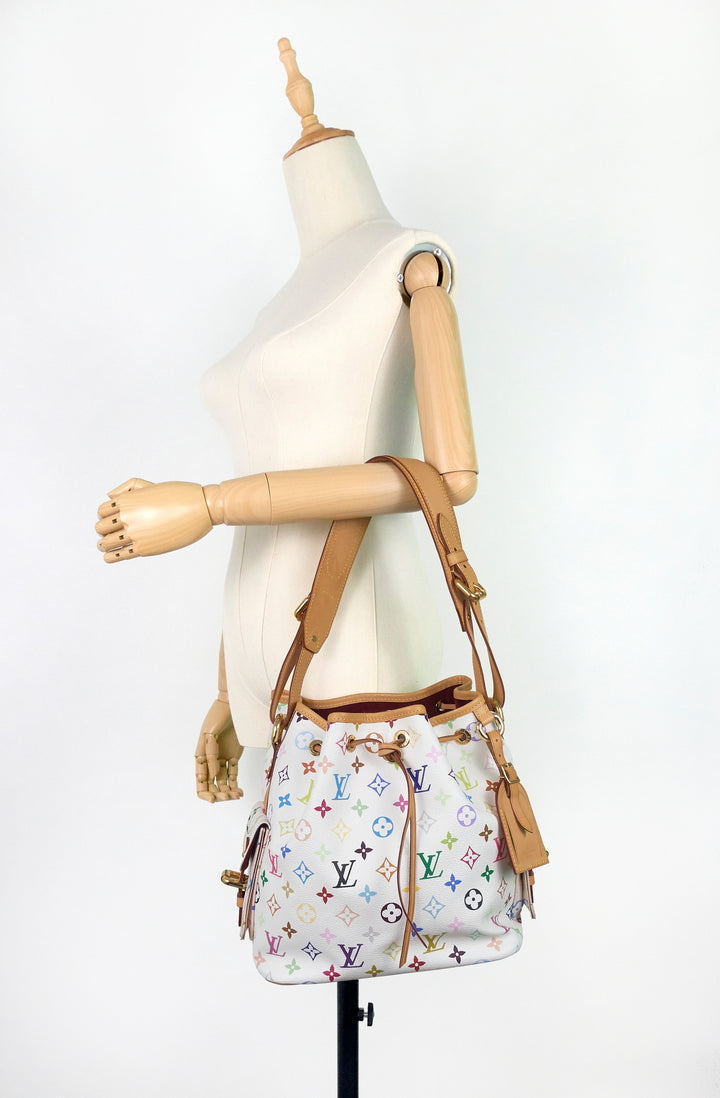 petit noé monogram multicolore canvas bag