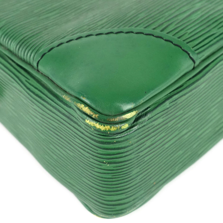 porte-documents voyage green epi leather briefcase bag