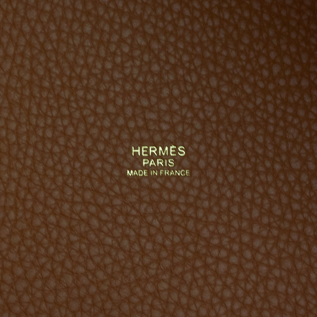 picotin lock 22 mm bicolour clemence leather bag