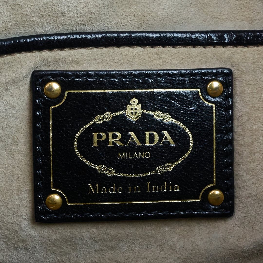 madras woven leather shoulder bag