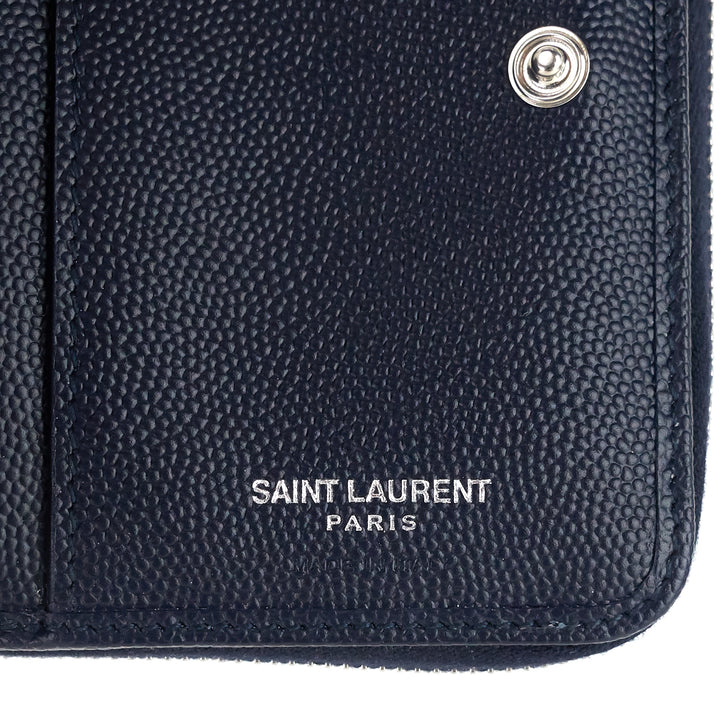 monogram compact zip-around leather wallet