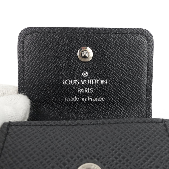 porte cles badge ardoise taiga leather pouch keychain
