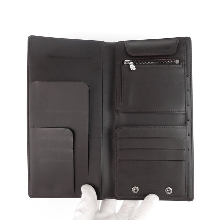 portefeuille glace leather double wallet