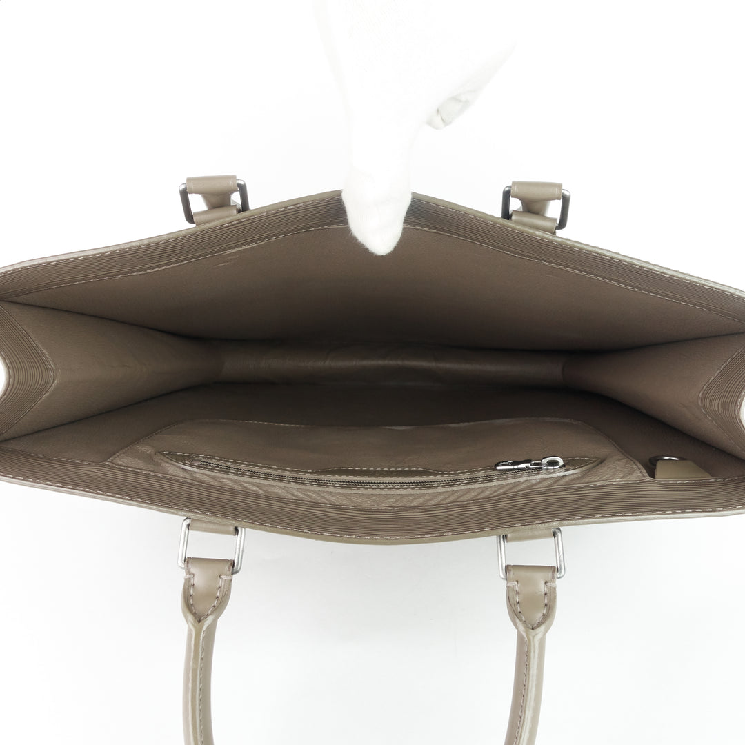 sac plat gm brown epi leather bag