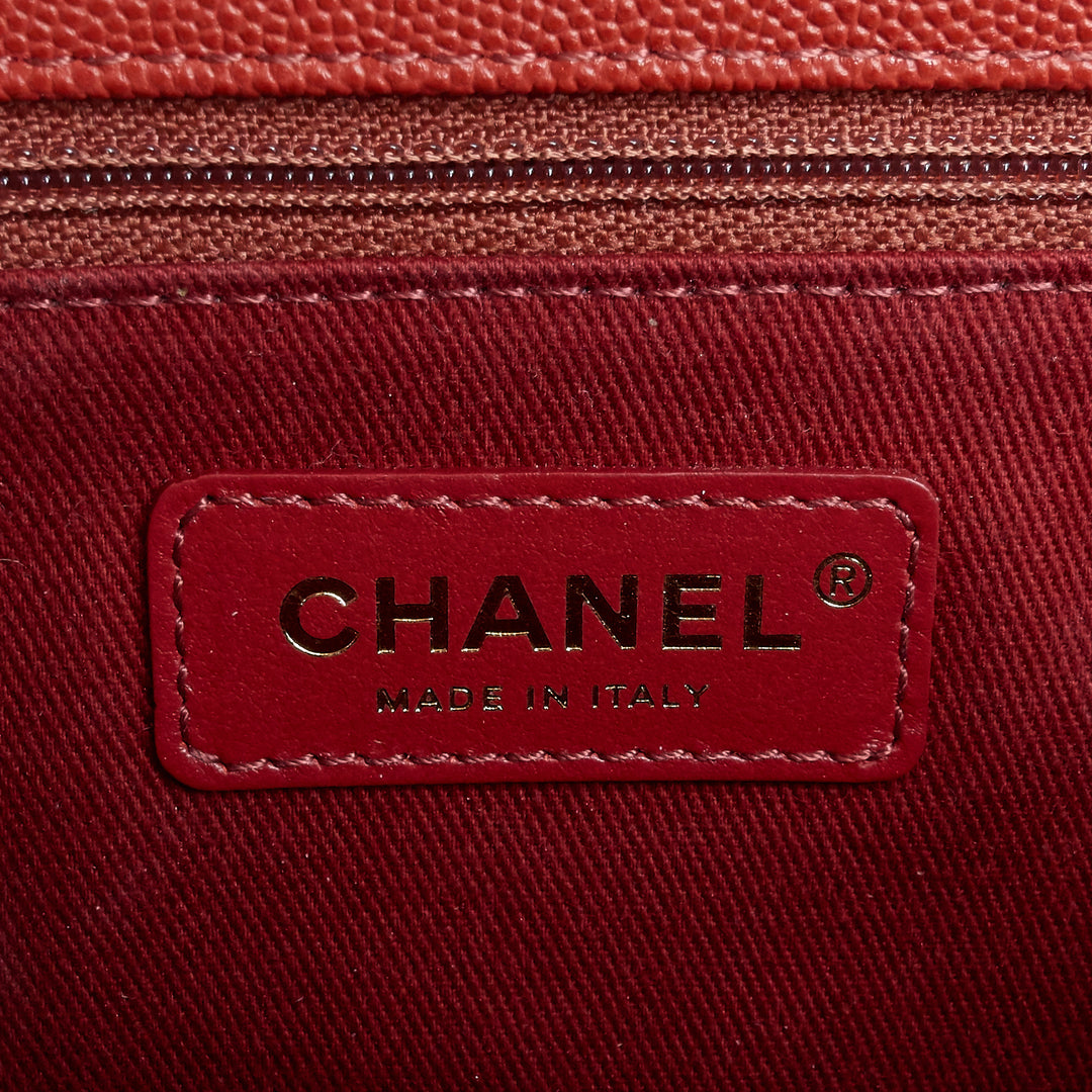 coco top handle small caviar leather bag