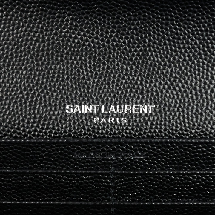 monogramme large leather envelope flap wallet
