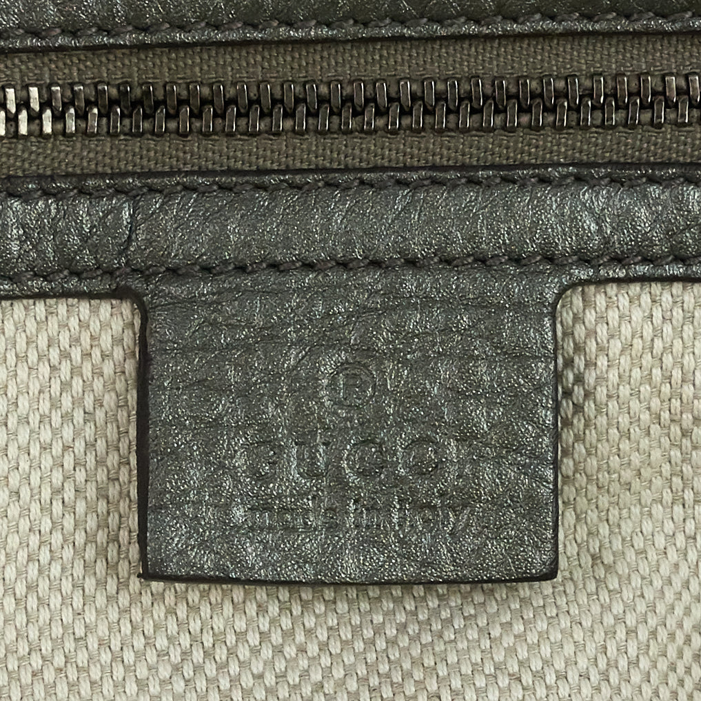 soho chain pebbled calf leather hobo bag