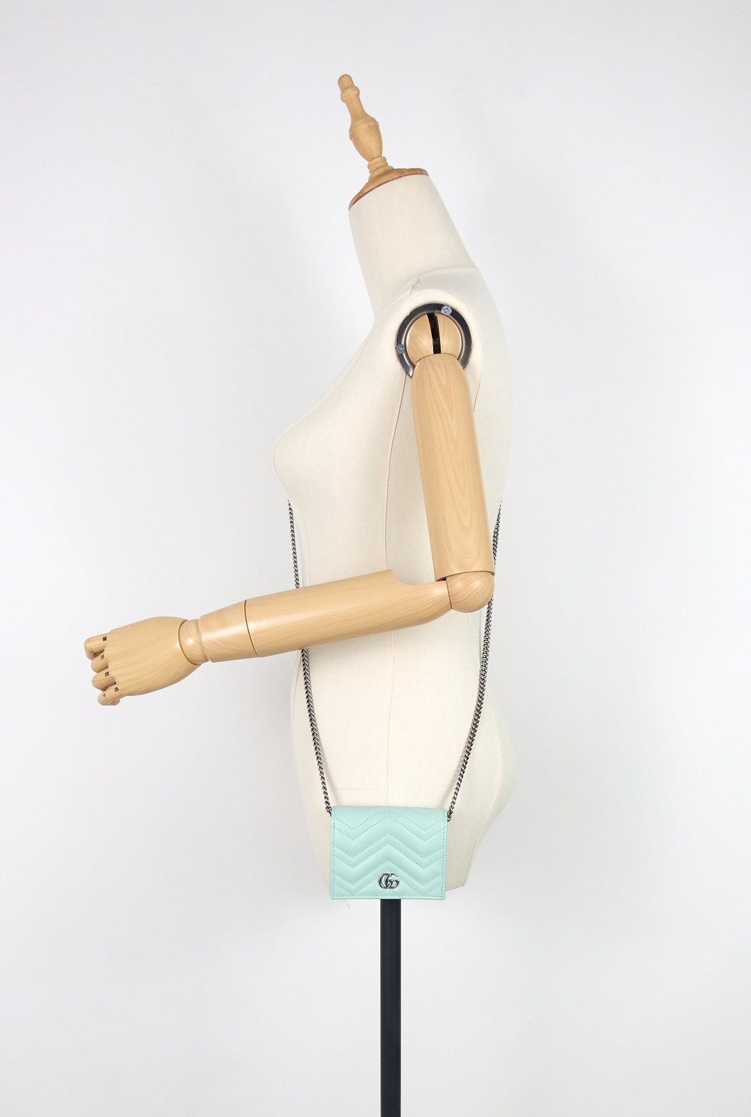 gg marmont mini card case on chain leather bag