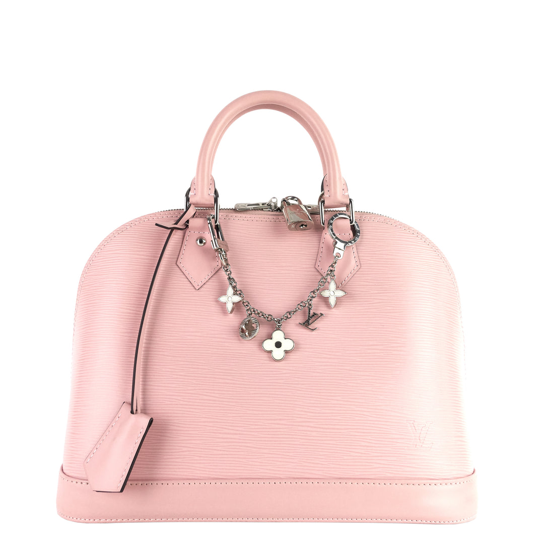 Alma PM Pink Epi Leather Bag with Charms