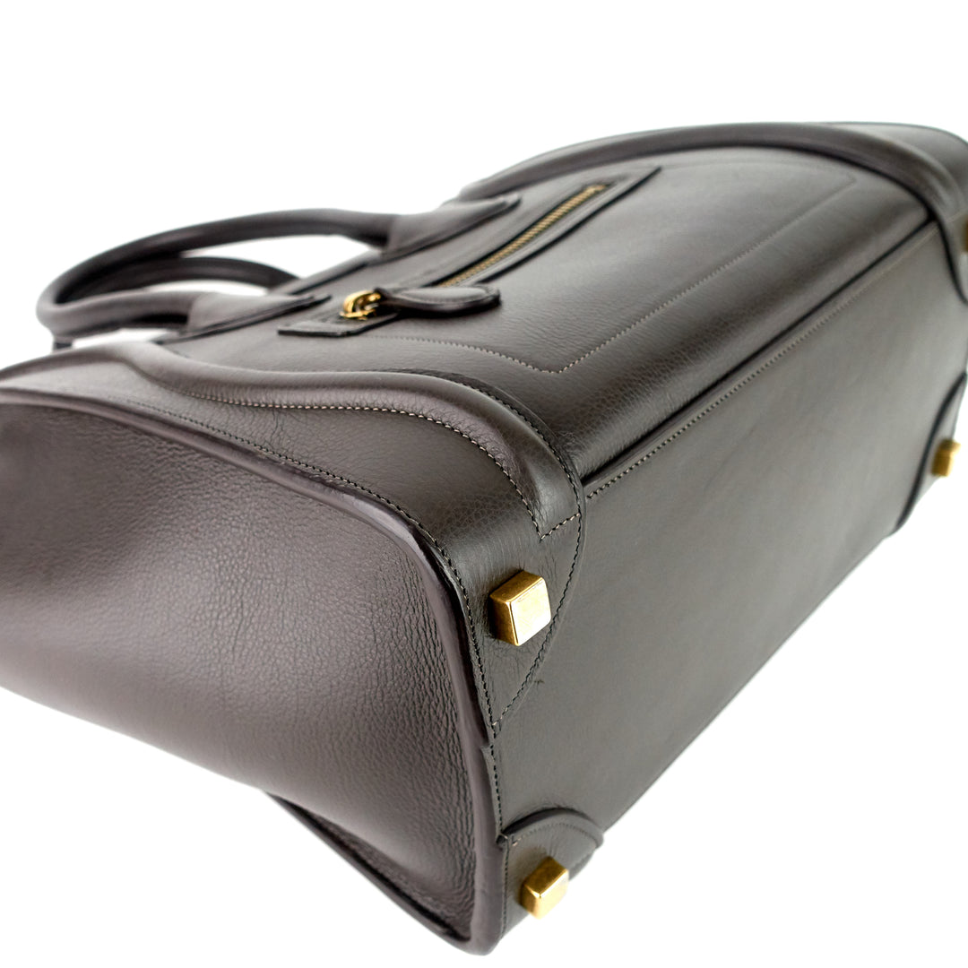 Luggage Micro Grainy Calfskin Leather Bag