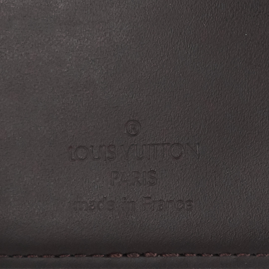 portefeuille glace leather double wallet