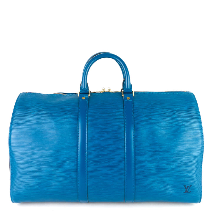 keepall 45 blue epi leather bag