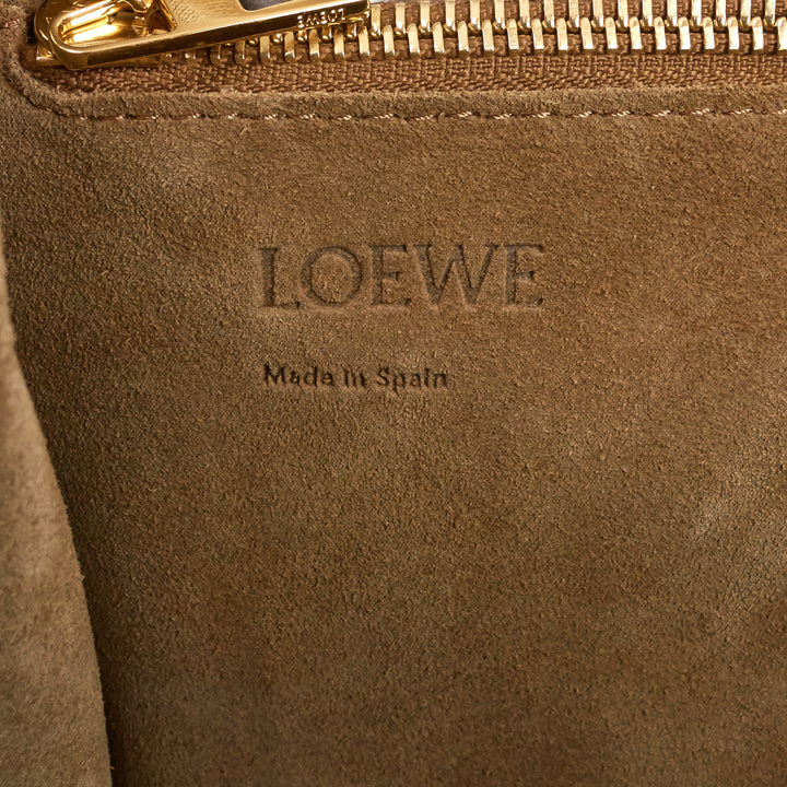 loewe gate top handle small calf leather tote bag
