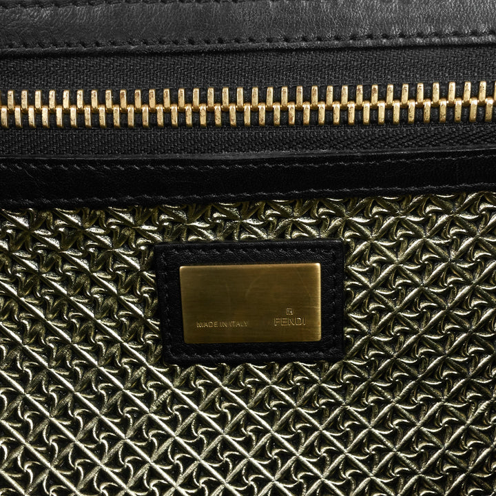 peekaboo large crinkled patent leather bag