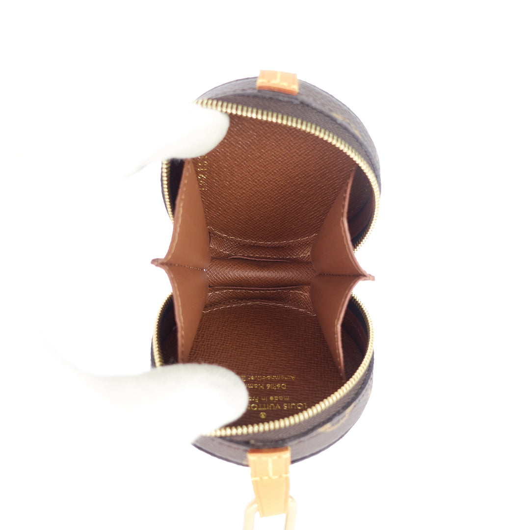 round monogram canvas coin case