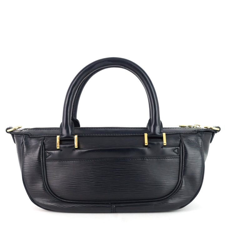 dhanura black epi leather handbag
