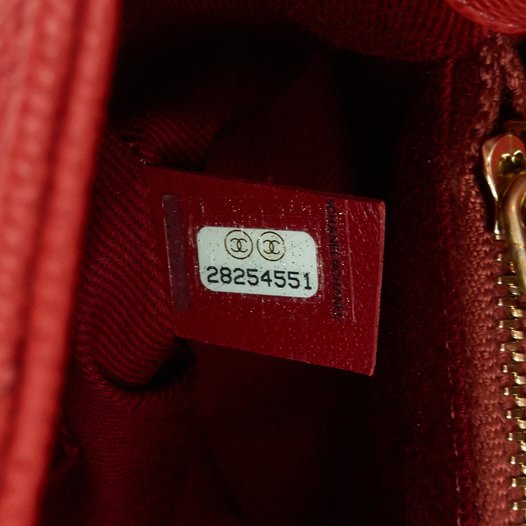 coco top handle small caviar leather bag