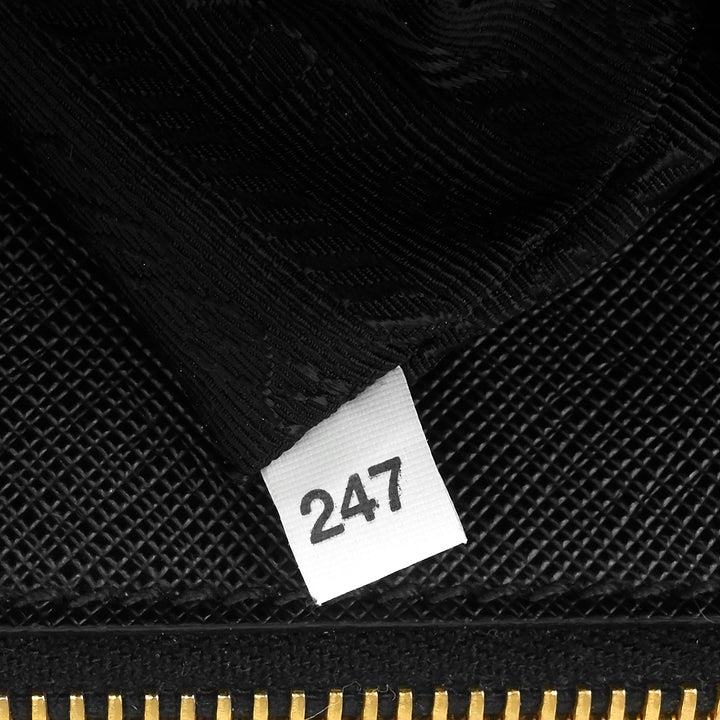 double zip lux medium saffiano leather tote bag