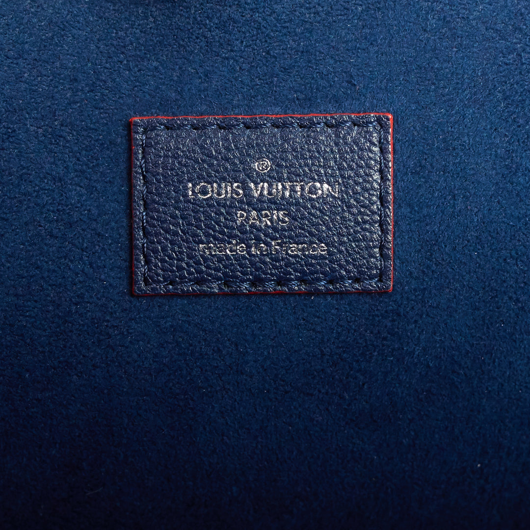 twist blue epi leather tote bag