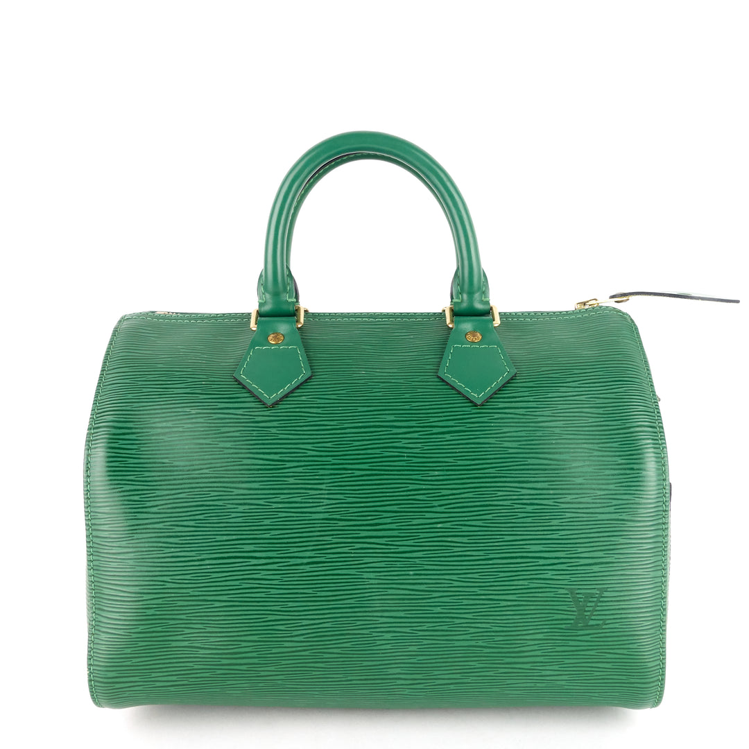 speedy 25 green epi leather bag