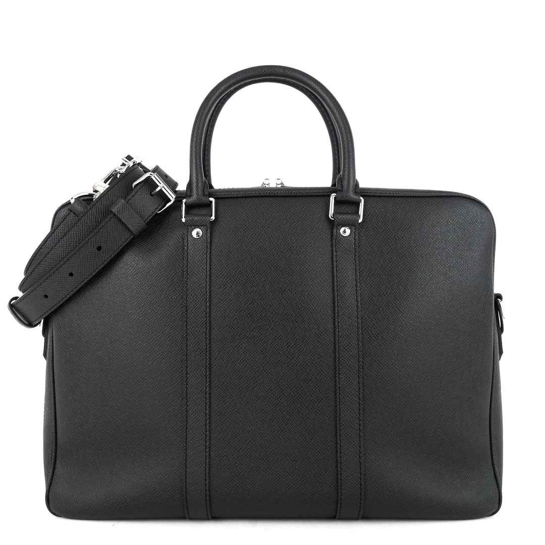 porte-documents voyage pm taiga leather briefcase bag