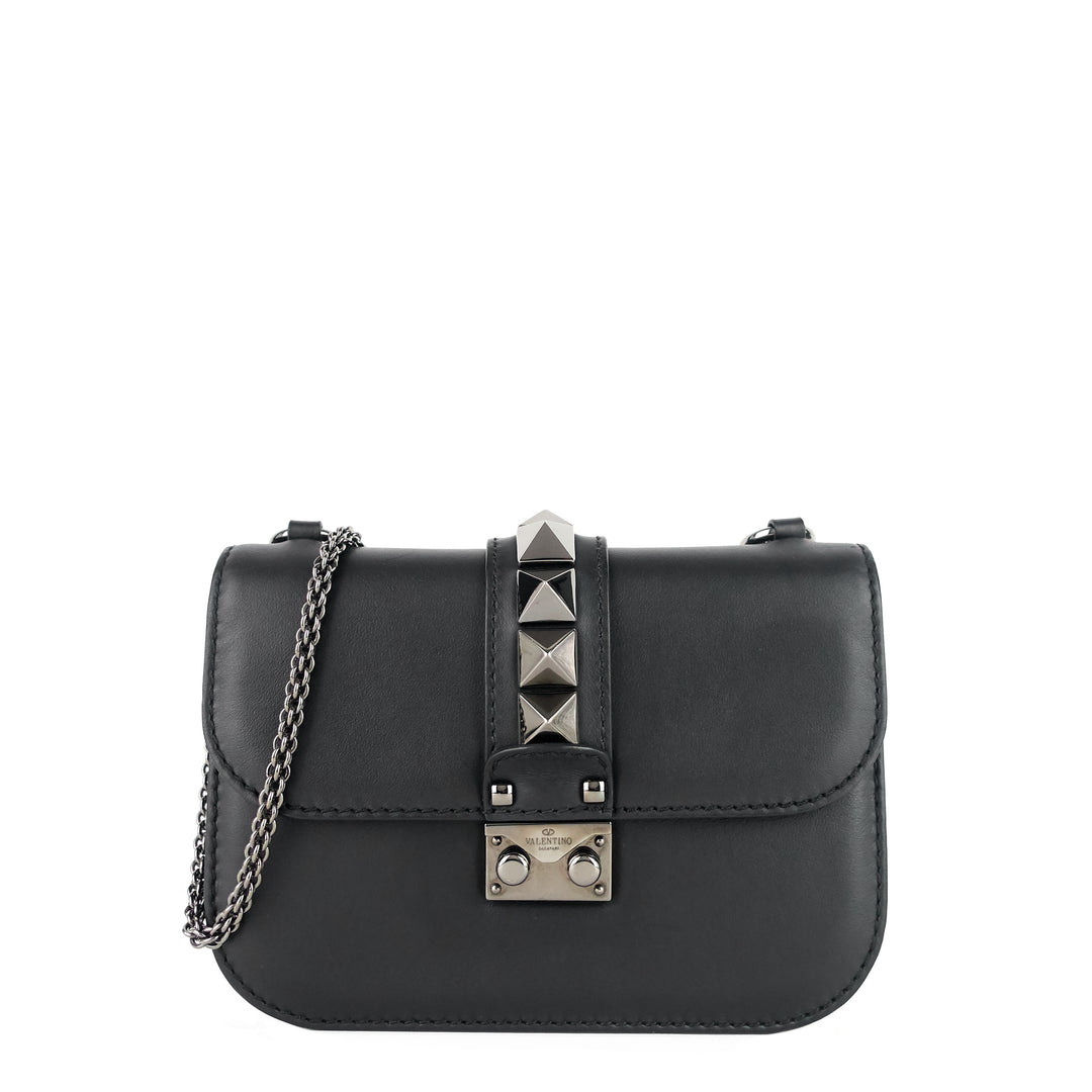 glam lock small leather bag