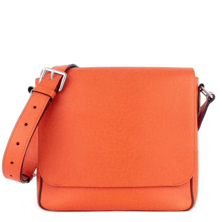 roman pm nm taiga leather messenger bag