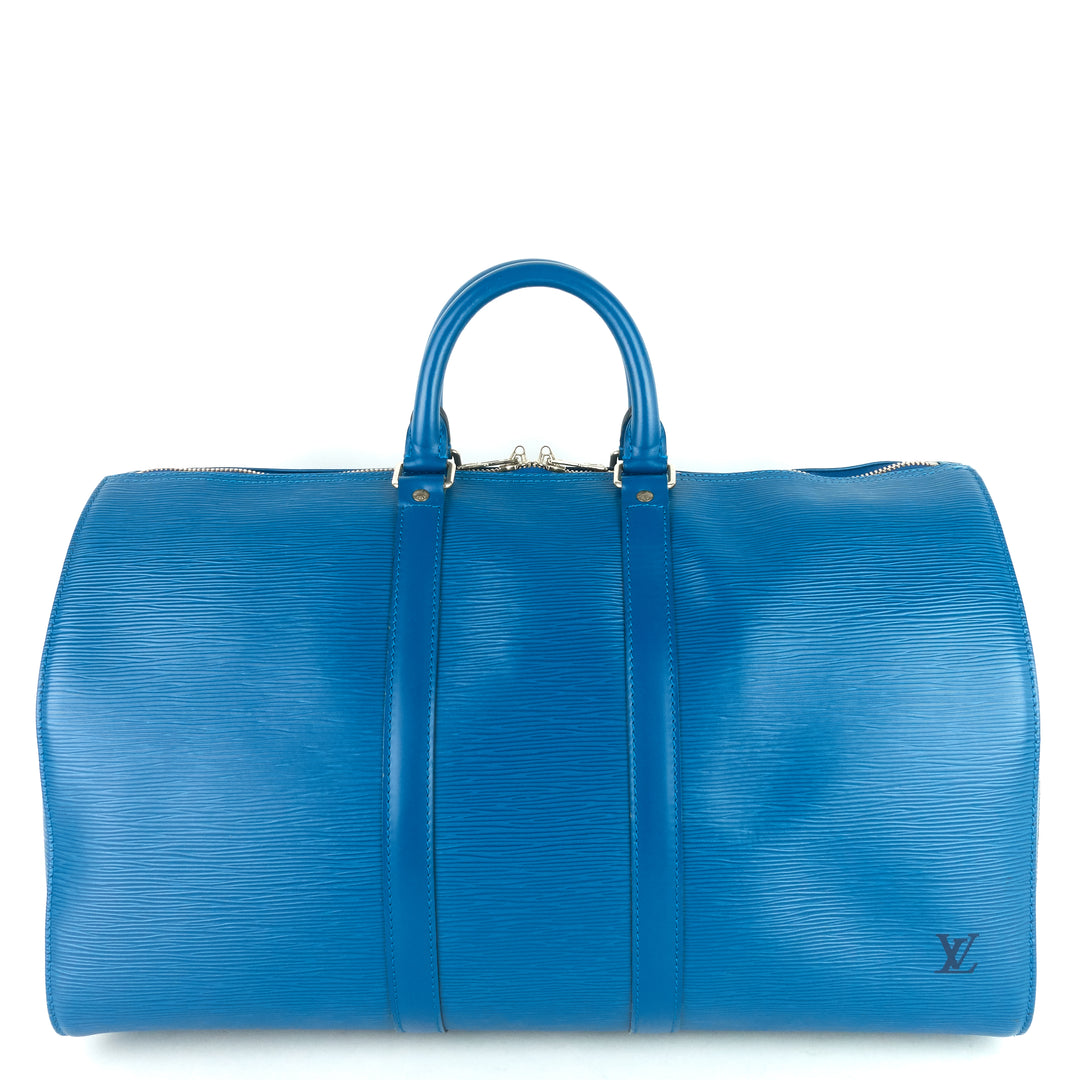 keepall 45 blue epi leather bag