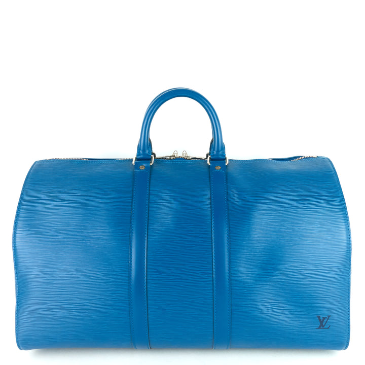 keepall 45 blue epi leather bag