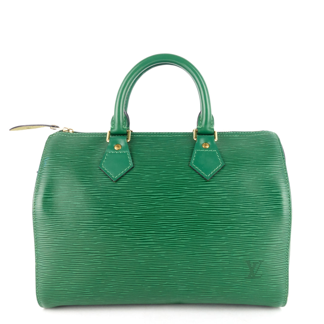 speedy 25 green epi leather bag
