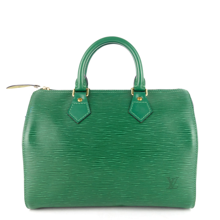 speedy 25 green epi leather bag