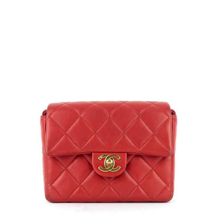 classic square lambskin leather flap bag