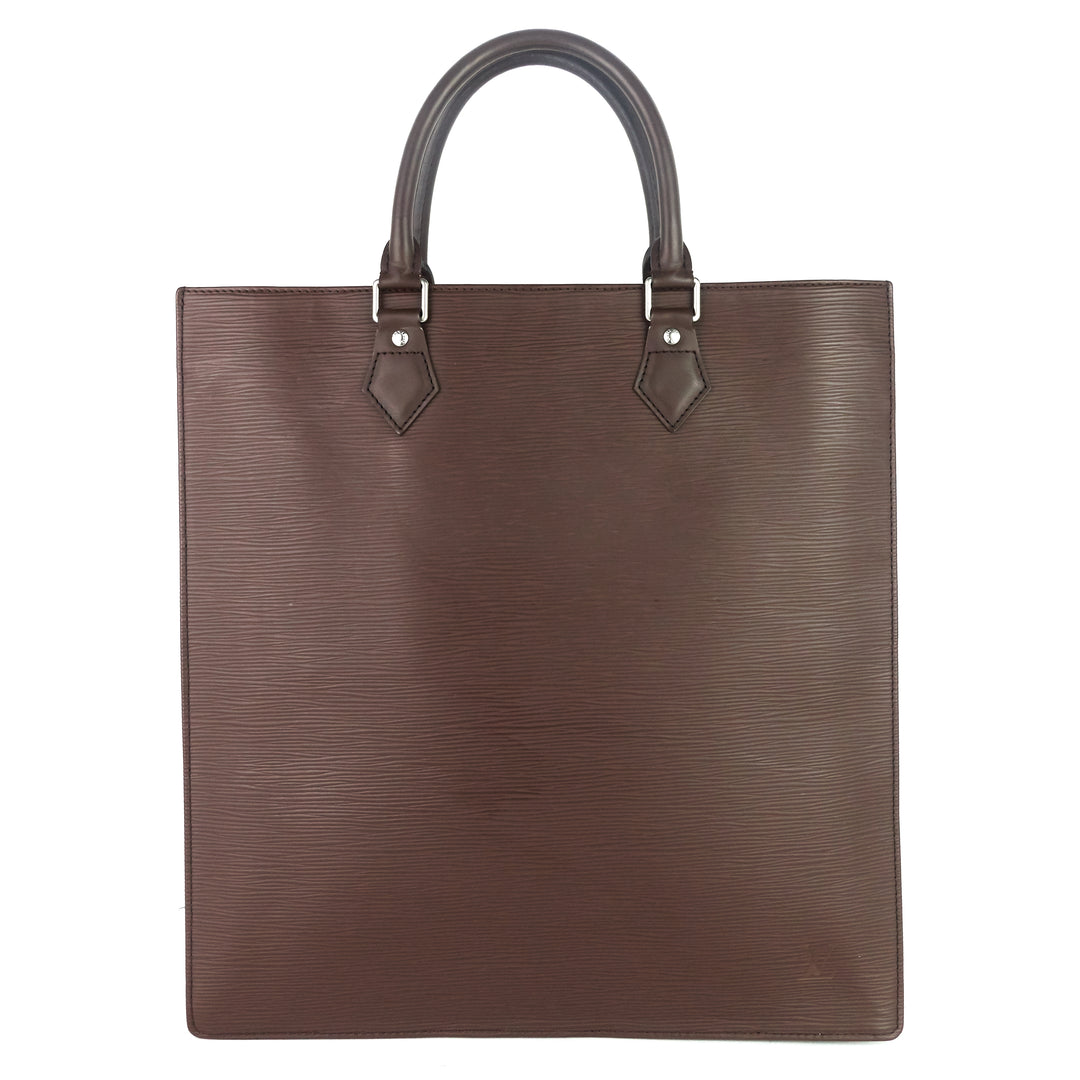 sac plat gm brown epi leather bag