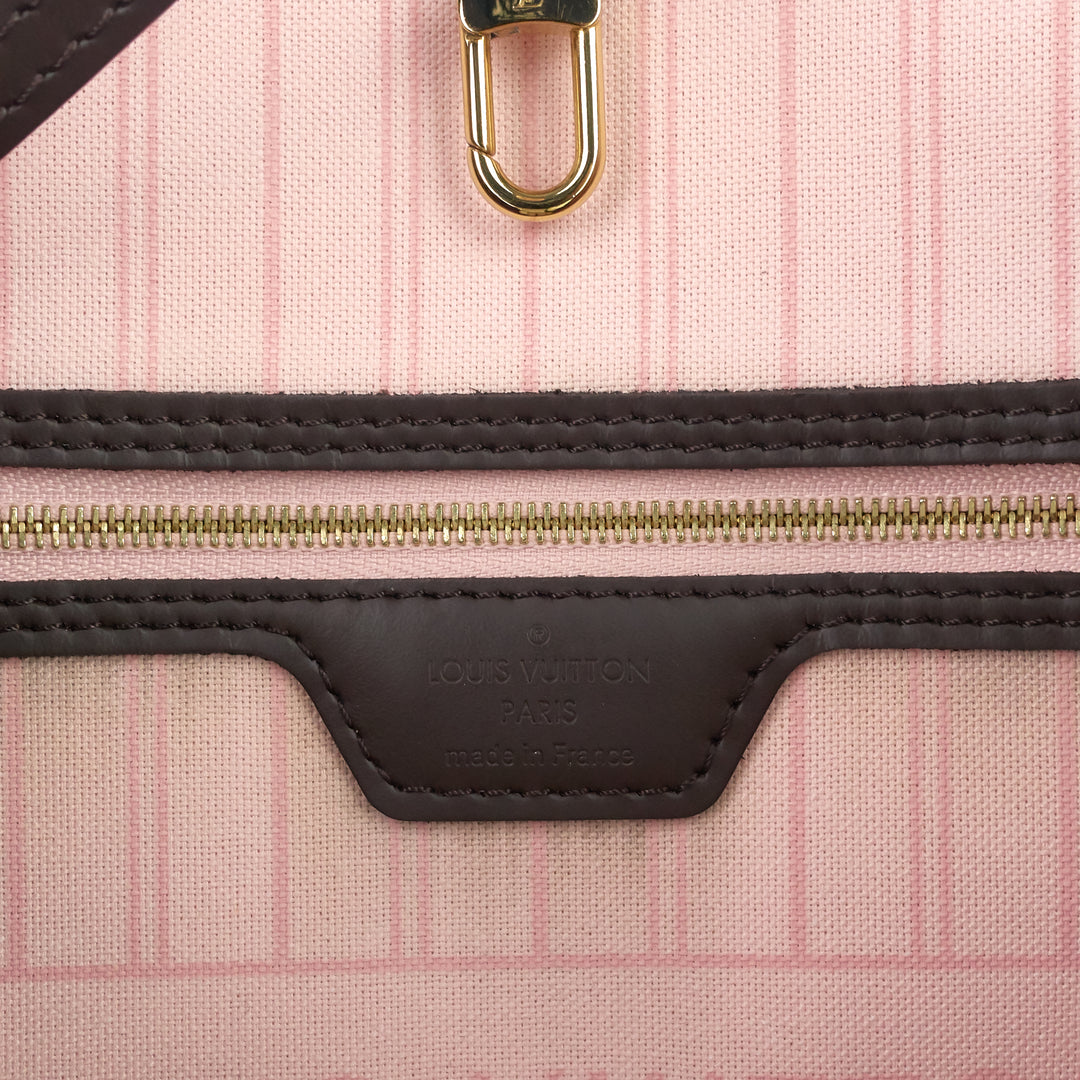 neverfull mm damier ebene canvas bag with pouch