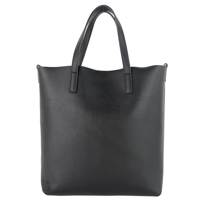 north south calfskin leather shopper tote bag