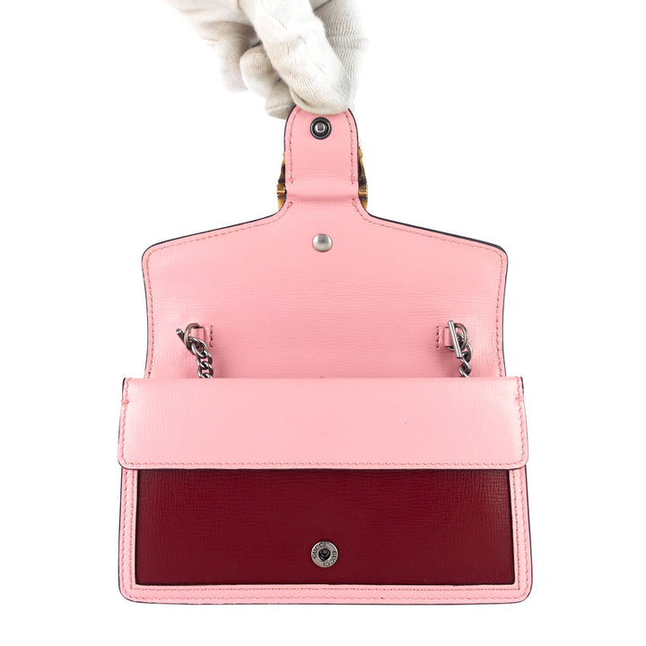dionysus super mini two-tone leather bag