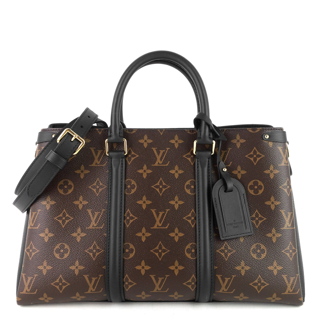 soufflot mm monogram canvas and coloured leather bag