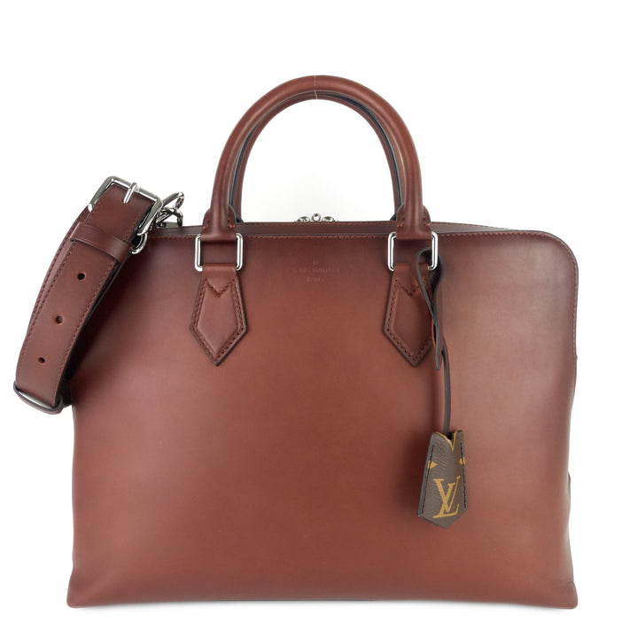 armand ombre calfskin leather briefcase bag