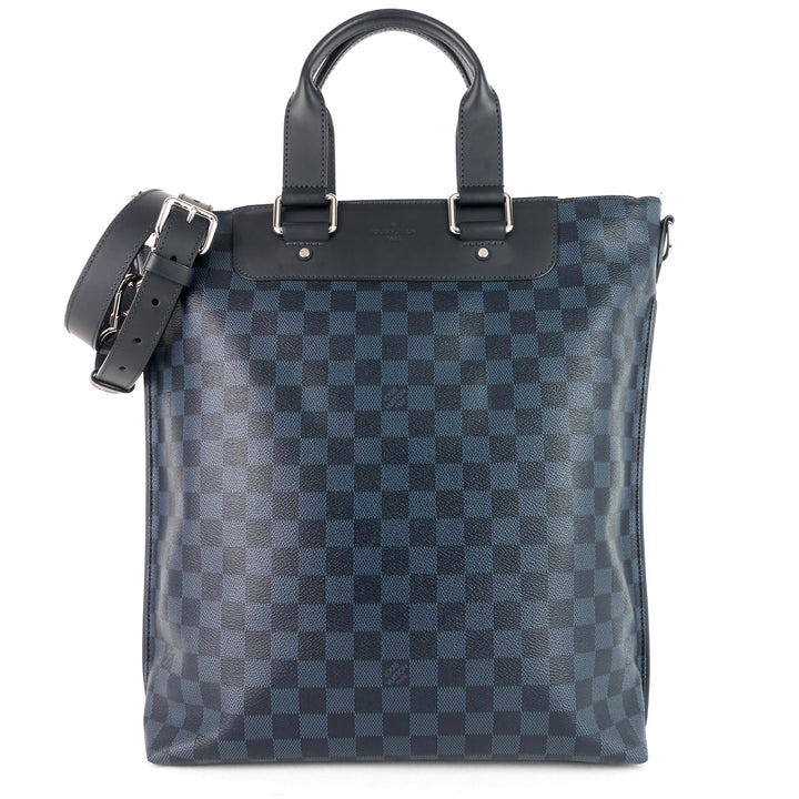 cabas jour damier cobalt canvas bag