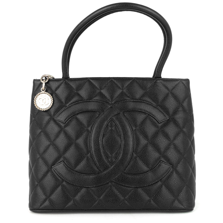medallion caviar leather tote bag