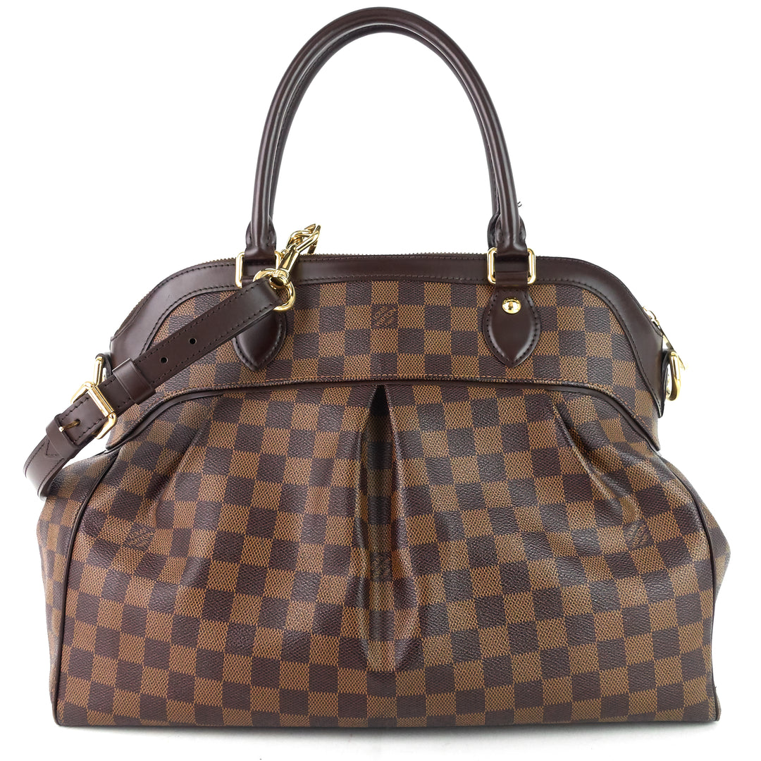 trevi gm damier ebene canvas handbag