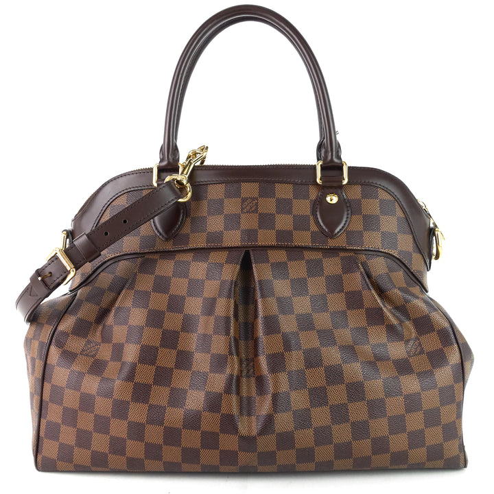 trevi gm damier ebene canvas handbag