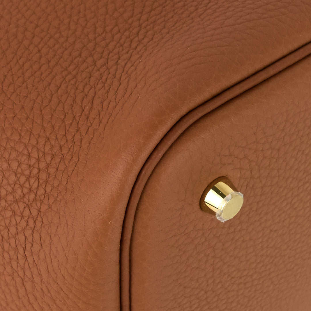 picotin lock 22 mm bicolour clemence leather bag