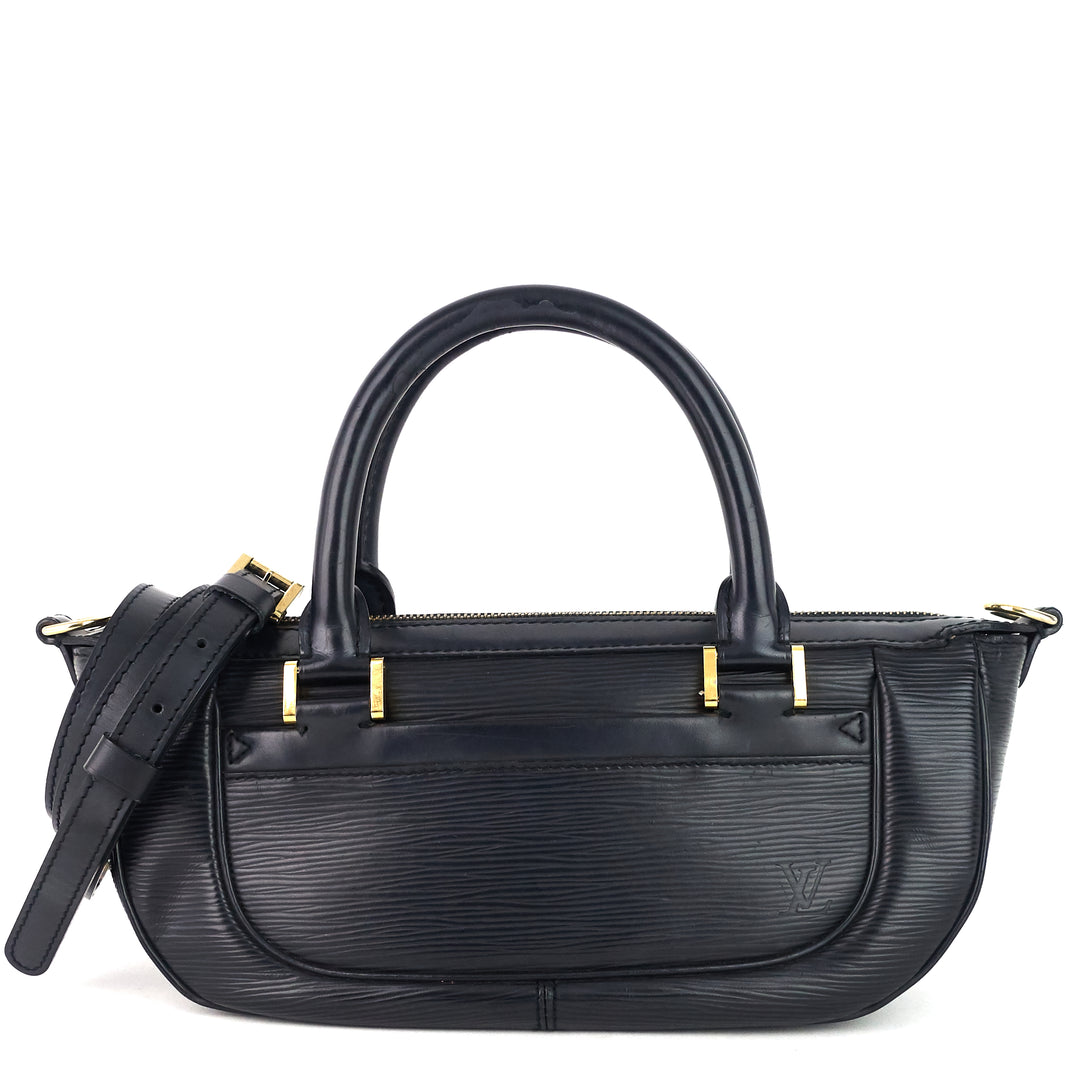 dhanura black epi leather handbag