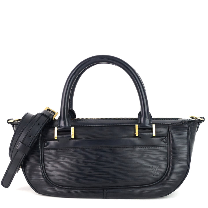 dhanura black epi leather handbag