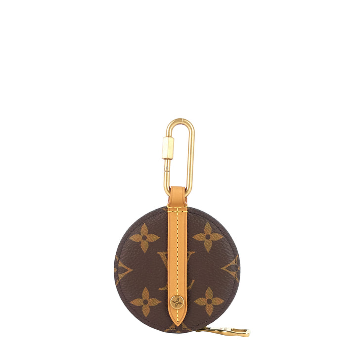 round monogram canvas coin case